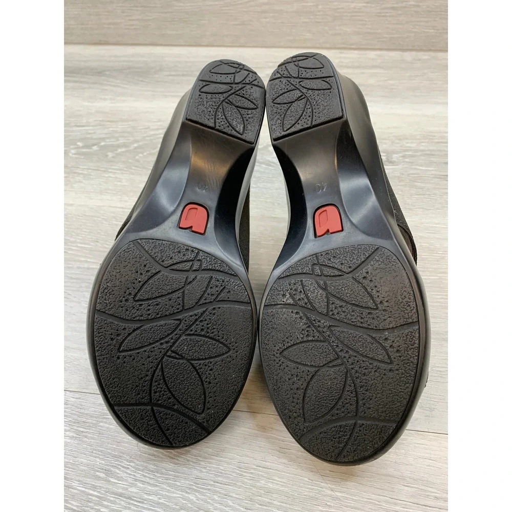 Umberto Raffini Nolce Black Elastic Crisscross Wedge Sandals Slides Women's 9.5